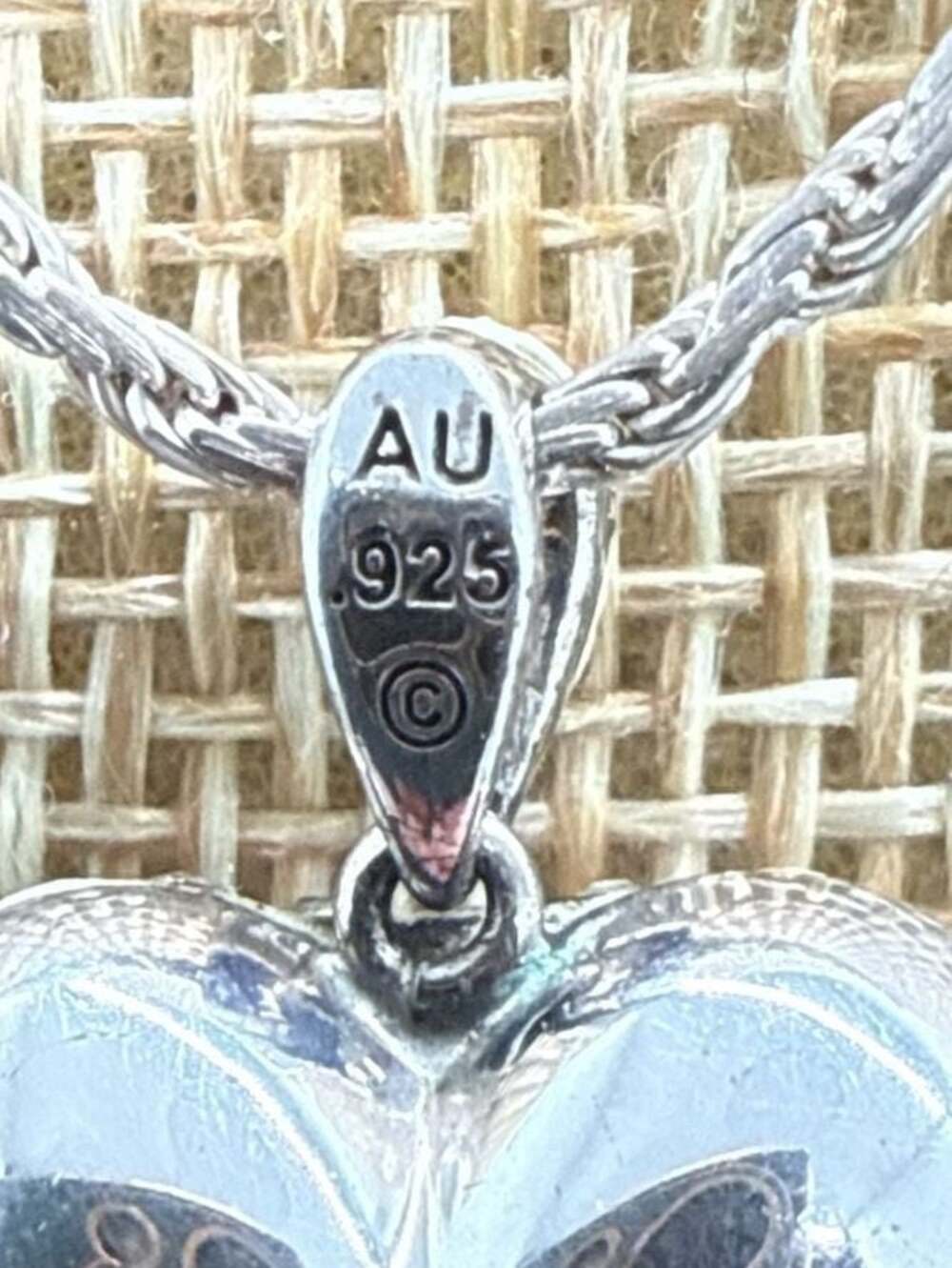 Karizia Italy 925 Silver Rope Chain & Pave Heart Pendant Set 7.4g 16” Necklace - Picture 5 of 16